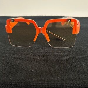 Orange Rimless Square Women's Sunglasses